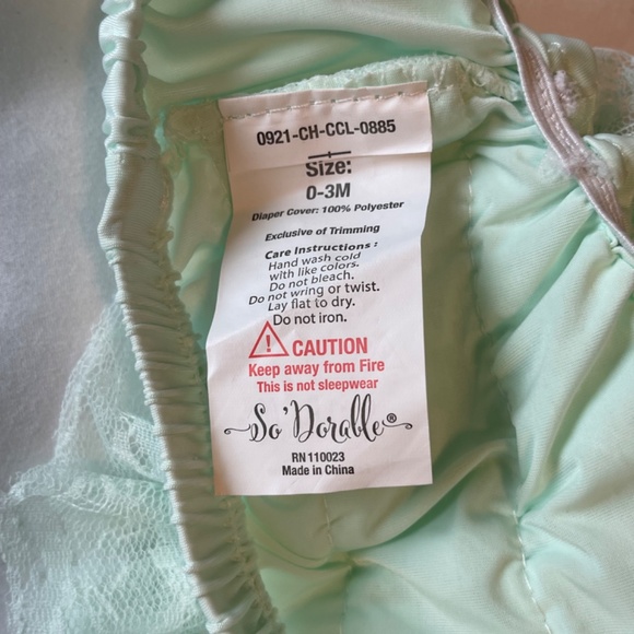 Baby Girl Green Ruffle‎ Bloomer Tuto So Dorable and Palm Tree Flamingo Bodysuit - Picture 3 of 6